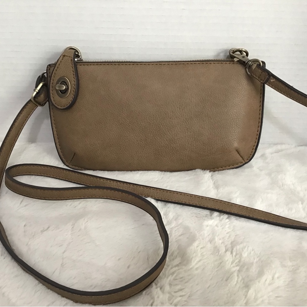 Joy Susan Mini Travel Crossbody Purse Taupe Khaki